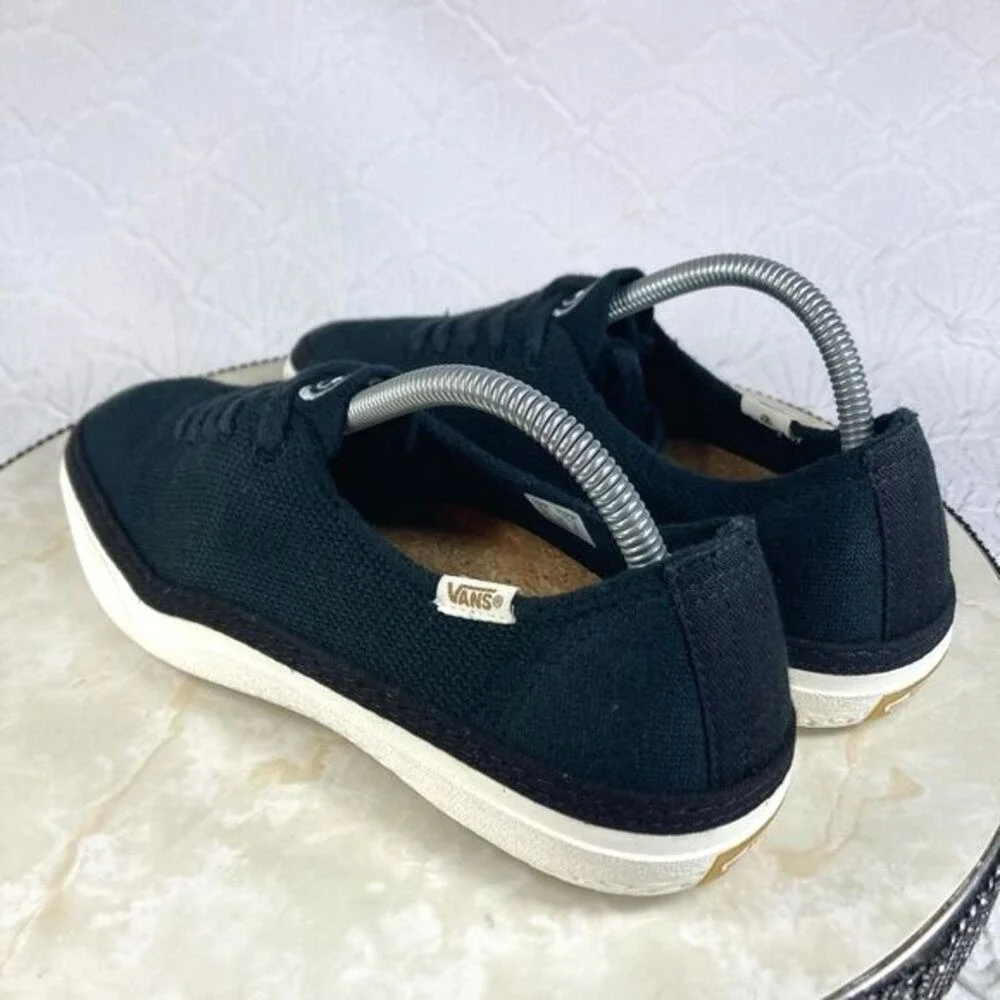 Vans Ecocush Circle Vee Lace-up Shoes Womens Sz 10 Black Low Top Casual Sneakers